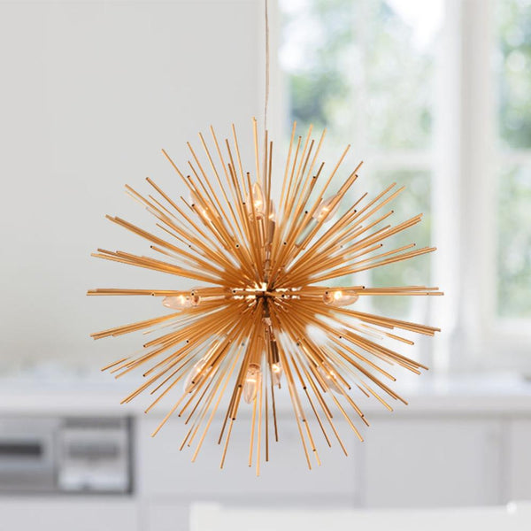 Kitchens 'n Lights-Modern Gold Sputnik Chandelier for Kitchen Island-Chandelier-8 Bulbs-