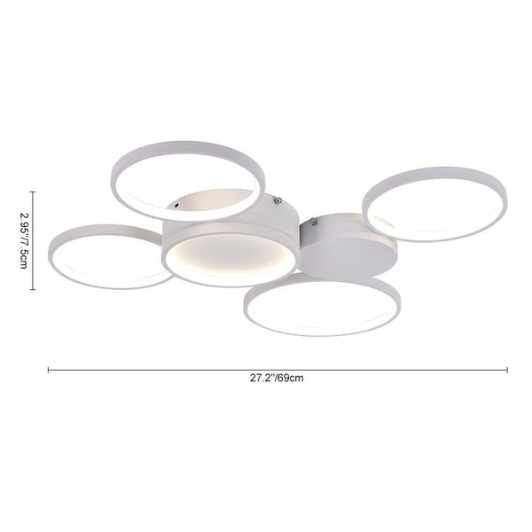 Kitchens 'n Lights-Modern LED 3/4/5/7 Rings Ceiling Light Flush Mount-Flush Mount-3 Bulbs-White Cool