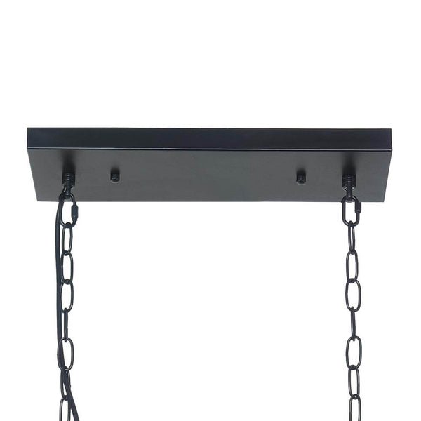 Thehouselights-Modern Rectangle Crystal Island Linear Chandelier