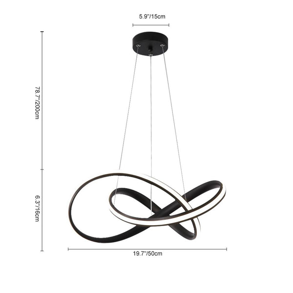 Kitchens 'n Lights-Modern Twisted Ribbon LED Chandelier Light-Chandelier-White-Warm