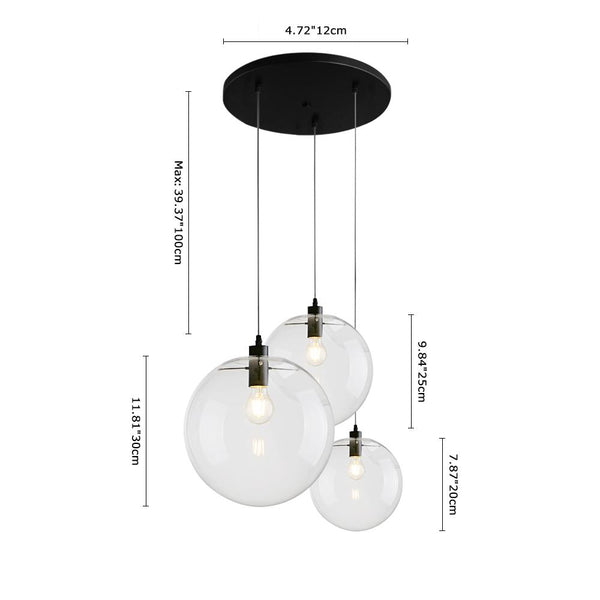 Kitchens 'n Lights-One-Light Glass Pendant Light-Chandelier-3-light-