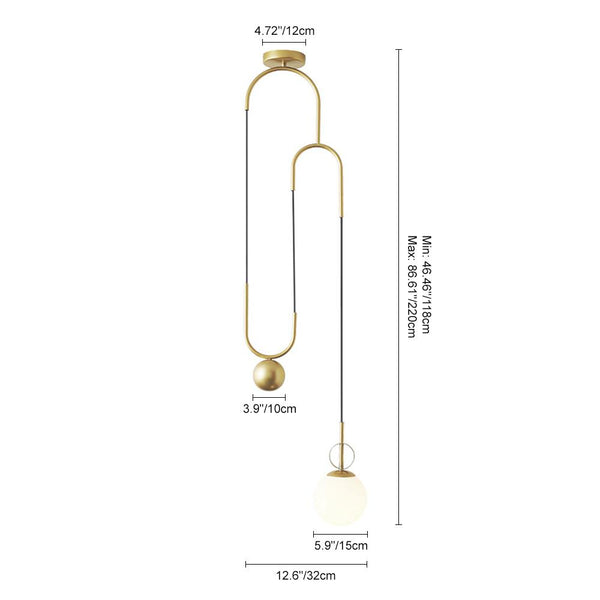 Thehouselights One-Light Kitchen Island Globe Pendant Light-Pendants-Default Title-