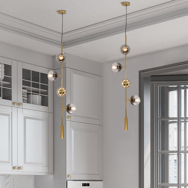Modern Modo Glass Globe Kitchen Island Chandelier - Thehouselights