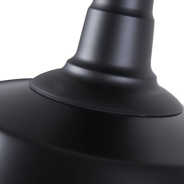 Thehouselights-1-Light Black Pot Lid Semi Flush Mount-Ceiling Light--