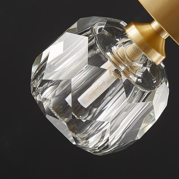 Thehouselights-1-Light Crystal Flush Mount Ceiling Light-Ceiling Light--