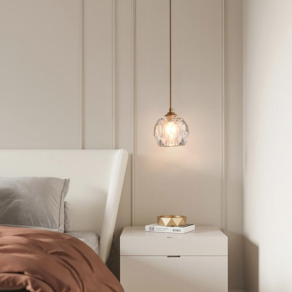 Thehouselights-1 Light Crystal Mini Pendant Lighting-Pendant--