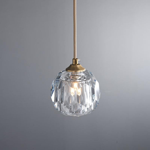 Thehouselights-1 Light Crystal Mini Pendant Lighting-Pendant--