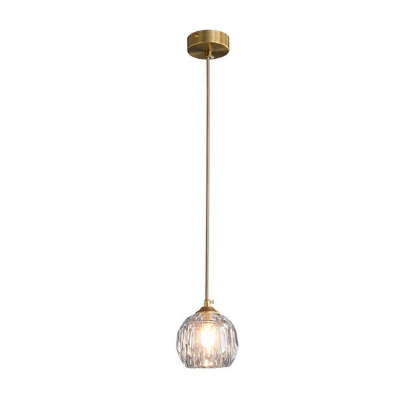 Thehouselights-1 Light Crystal Mini Pendant Lighting-Pendant--