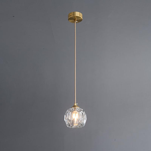 Thehouselights-1 Light Crystal Mini Pendant Lighting-Pendant--
