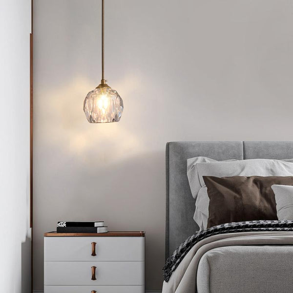 Thehouselights-1 Light Crystal Mini Pendant Lighting-Pendant--