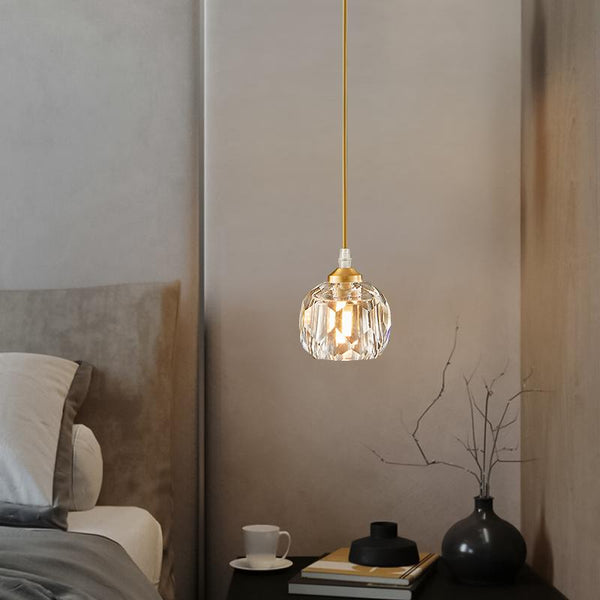 Thehouselights-1-Light Crystal Pendant Lighting-Pendant--