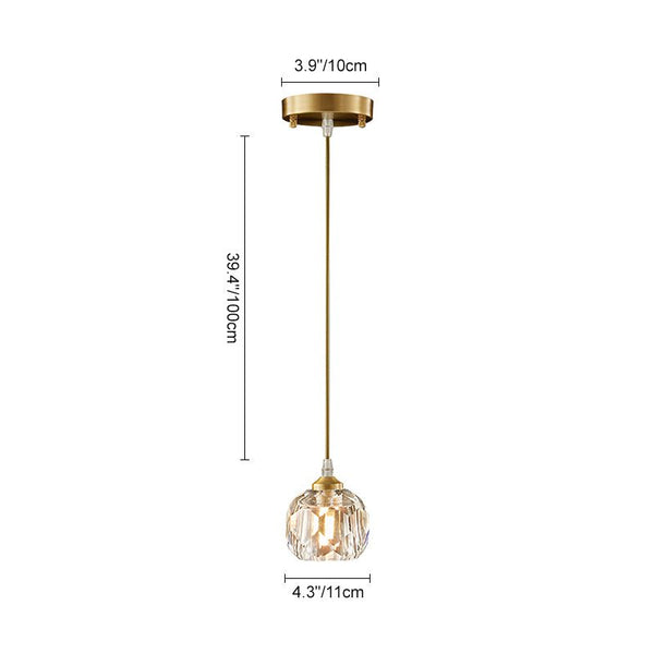 Thehouselights-1-Light Crystal Pendant Lighting-Pendant--