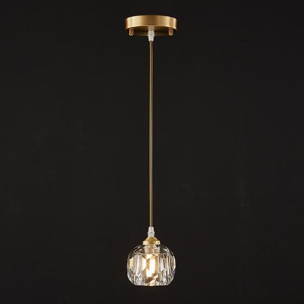 Thehouselights-1-Light Crystal Pendant Lighting-Pendant--