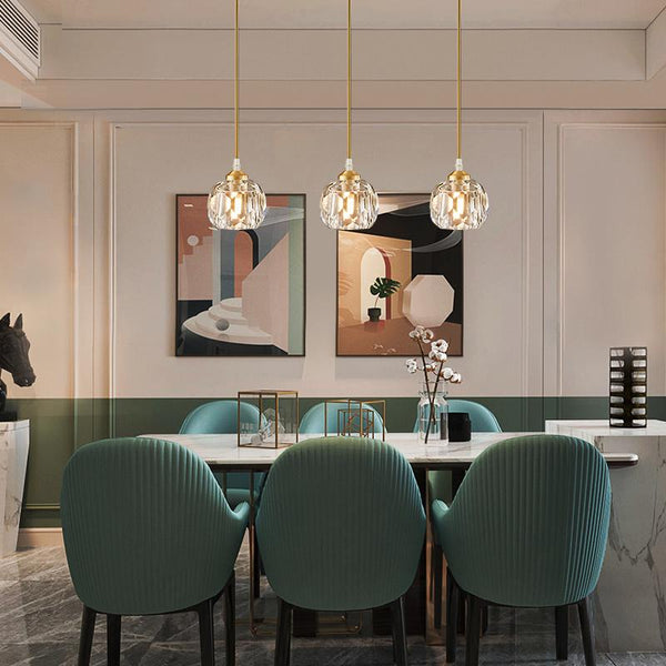 Thehouselights-1-Light Crystal Pendant Lighting-Pendant--