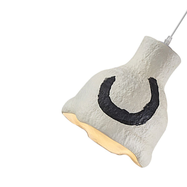 Thehouselights-1-Light Geometric Wabi-Sabi Gray White Pendant Light-Pendant-Brown-M