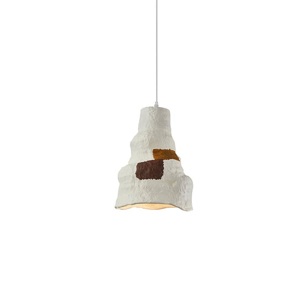 Thehouselights-1-Light Geometric Wabi-Sabi Gray White Pendant Light-Pendant-Brown-M