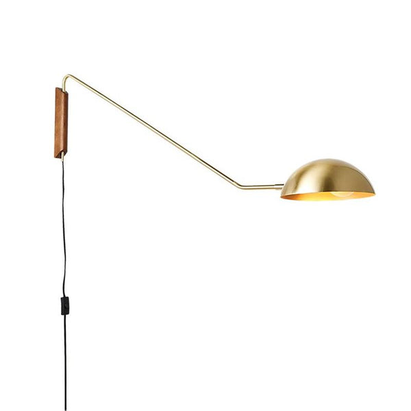 Thehouselights-1-Light Long Arm Twist Wall Light-Wall Lights-Brass-