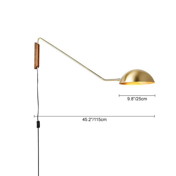 Thehouselights-1-Light Long Arm Twist Wall Light-Wall Lights-Brass-