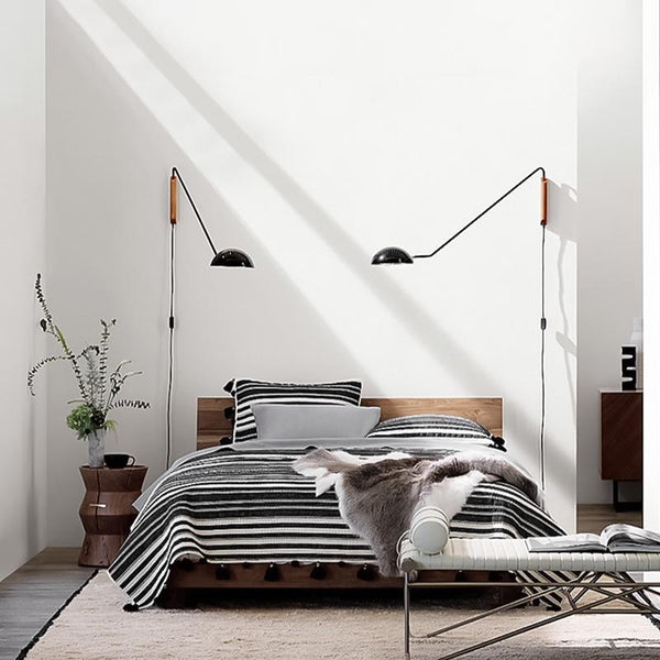 Thehouselights-1-Light Long Arm Twist Wall Light-Wall Lights-Brass-