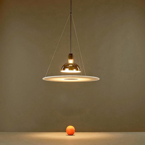Thehouselights-1-Light Pendant Light in Plate Shape-Pendant--
