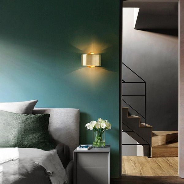 Thehouselights-1-Light Wall Sconce in Brushed Brass Finish-Wall Lights--