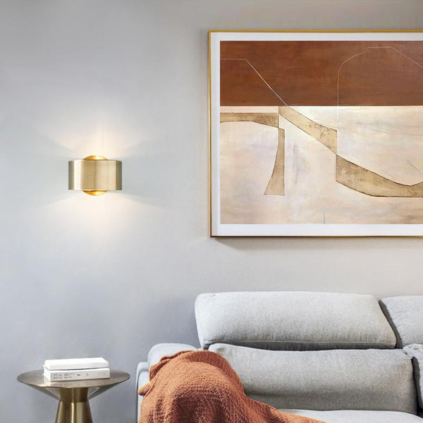 Thehouselights-1-Light Wall Sconce in Brushed Brass Finish-Wall Lights--