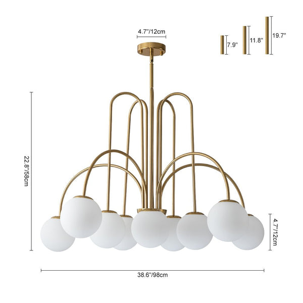 Thehouselights-10-Light Bubble Opal Glass Globe Chandelier-Chandelier-Black-