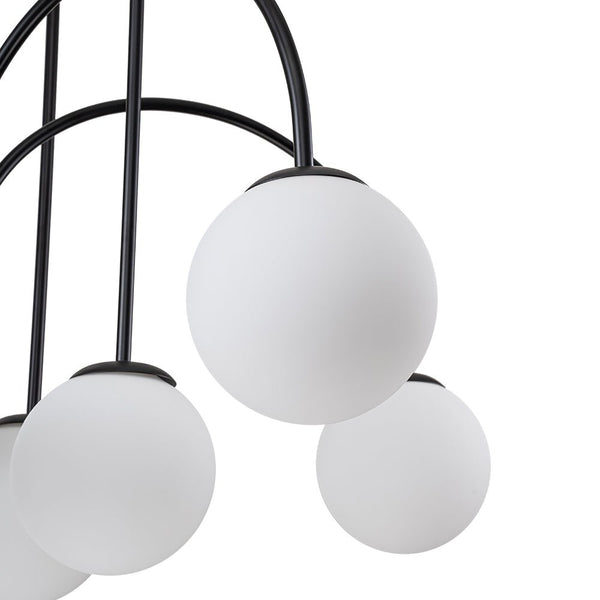 Thehouselights-10-Light Bubble Opal Glass Globe Chandelier-Chandelier-Black-