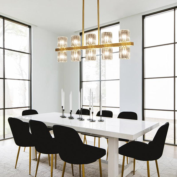 Thehouselights-10-Light Cylinder Shades Pendant Light-Pendant--