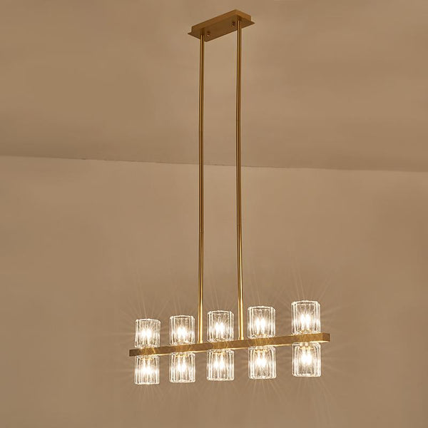 Thehouselights-10-Light Cylinder Shades Pendant Light-Pendant--