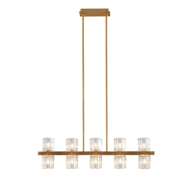 Thehouselights-10-Light Cylinder Shades Pendant Light-Pendant--