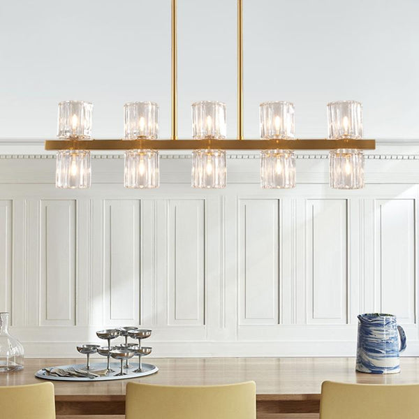 Thehouselights-10-Light Cylinder Shades Pendant Light-Pendant--