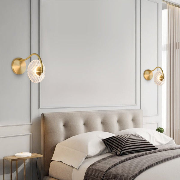 Thehouselights-1/2 Light Curving Brass Wall Sconce-Wall Lights-1-Light-
