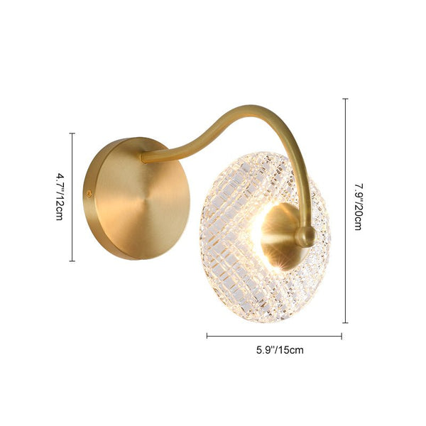 Thehouselights-1/2 Light Curving Brass Wall Sconce-Wall Lights-1-Light-