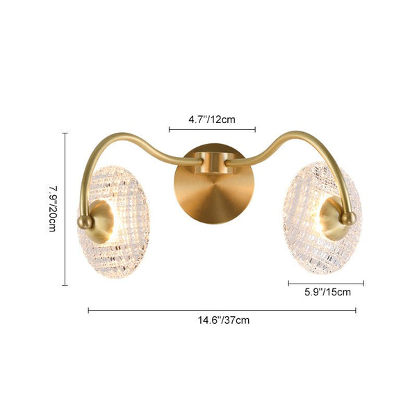 Thehouselights-1/2 Light Curving Brass Wall Sconce-Wall Lights-1-Light-