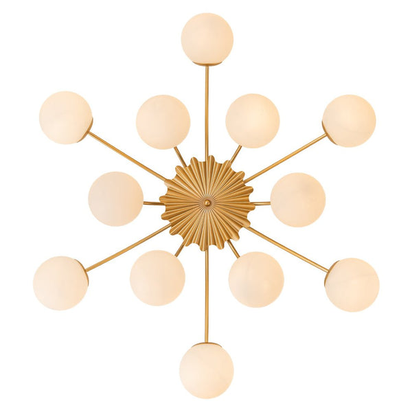 Thehouselights-12-Light Opal Glass Sputnik Semi Flush Chandelier-Chandelier--