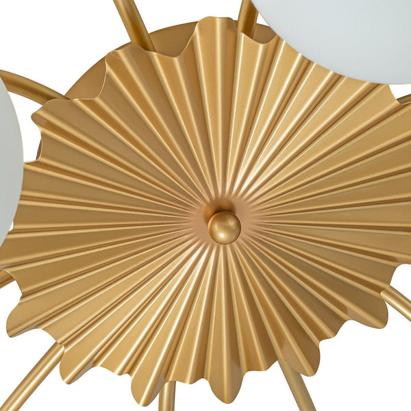 Thehouselights-12-Light Opal Glass Sputnik Semi Flush Chandelier-Chandelier--