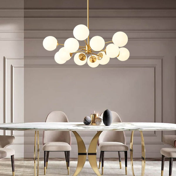 Thehouselights-12-Light Two-tier Sputnik Opal Globe Chandelier-Chandelier--