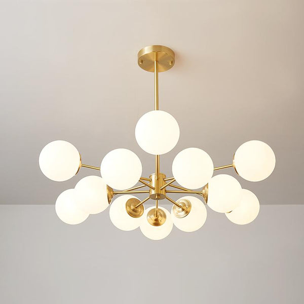 Thehouselights-12-Light Two-tier Sputnik Opal Globe Chandelier-Chandelier--