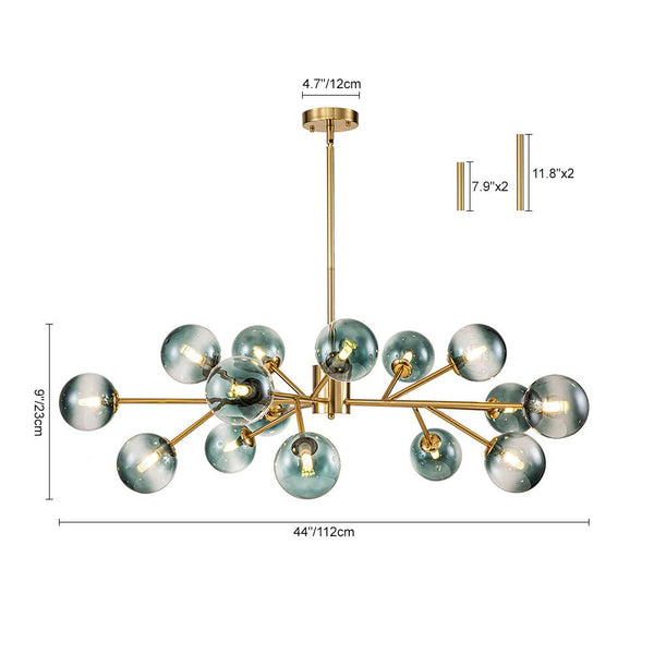 Thehouselights-15-Light Blue Branch Sputnik Chandelier-Chandelier-Gold-