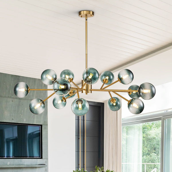 Thehouselights-15-Light Blue Branch Sputnik Chandelier-Chandelier-Gold-