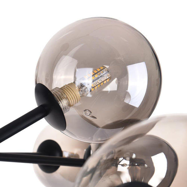 Thehouselights-15-Light Bubble Modern Linear Chandelier-Chandelier-Black-