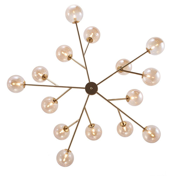 Thehouselights-15-Light Bubble Modern Linear Chandelier-Chandelier-Black-