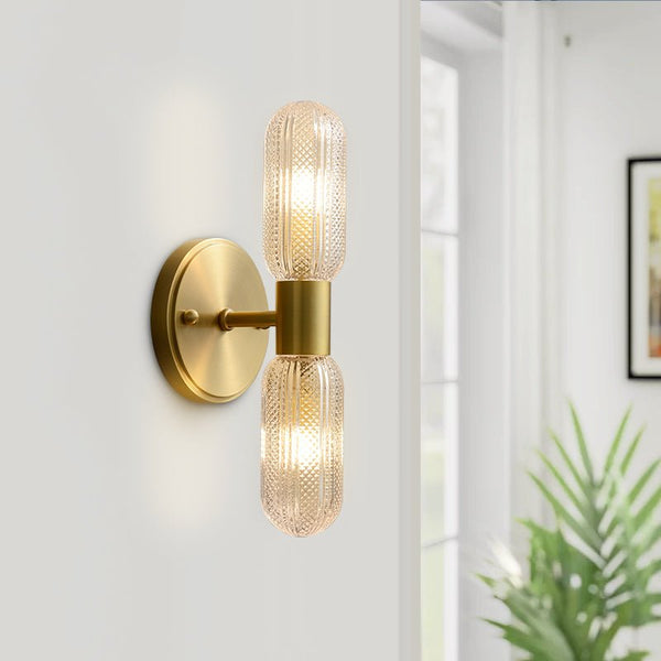 Thehouselights-2-Light Cylinder Wall Sconce Up and Down-Wall Lights--