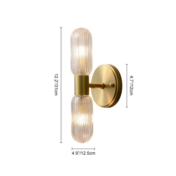 Thehouselights-2-Light Cylinder Wall Sconce Up and Down-Wall Lights--