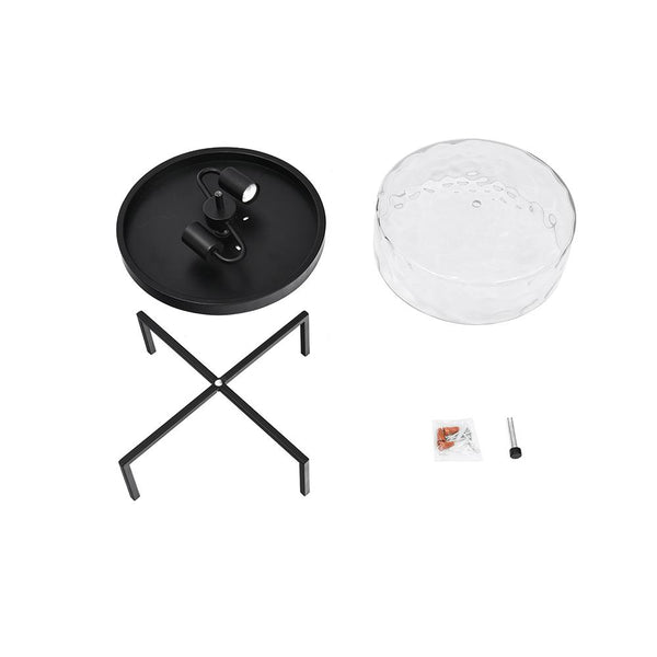 Thehouselights-2-Light Flush Mount Ceiling Light in Seeded Glass Shade-Flush Mount--