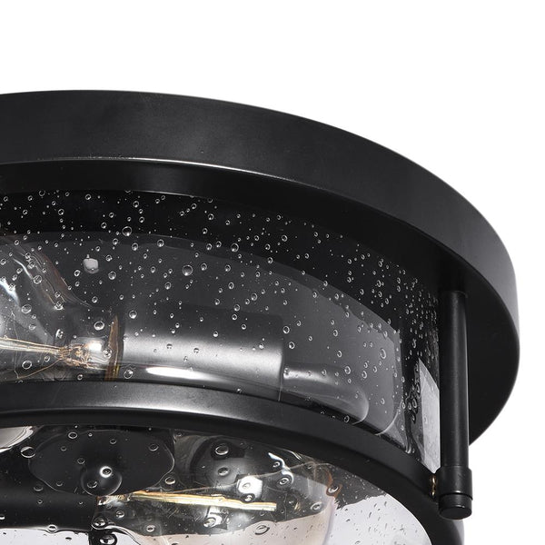 Thehouselights-2-Light Flush Mount with Water-Drop Glass Shade-Flush Mount--