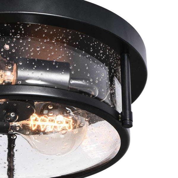 Thehouselights-2-Light Flush Mount with Water-Drop Glass Shade-Flush Mount--