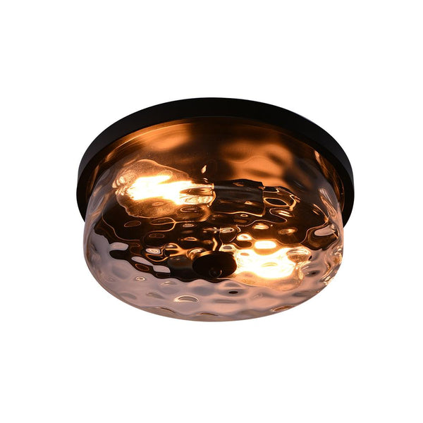 Thehouselights-2 Light Seeded Glass Semi Flush Mount-Flush Mount--