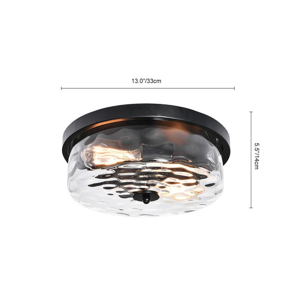 Thehouselights-2 Light Seeded Glass Semi Flush Mount-Flush Mount--